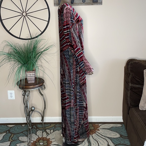 SUNDANCE Velvety Patchwork Print Maxi Silk Blend Dress Size 16 - Picture 6 of 15